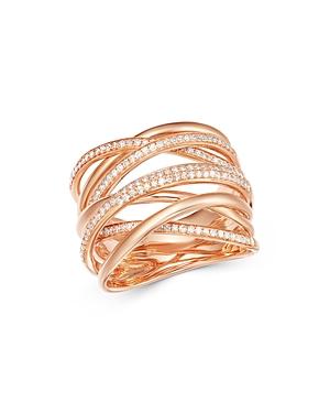 Bloomingdale's Diamond Crossover Ring In 14k Rose Gold, 0.40 Ct. T.w. - 100% Exclusive