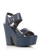 Kenneth Cole Women's Shayla Leather Platform Wedge Sandals