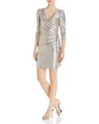 Aqua Three-quarter Sleeve Ruffled Mini Dress - 100% Exclusive