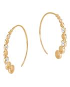 John Hardy 18k Yellow Gold Dot Hammered Small Hoop Earrings With Diamond Pave