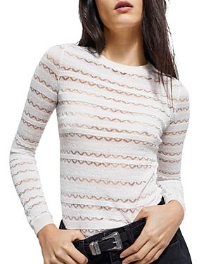 The Kooples Long Sleeve Pointelle Sweater