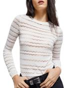 The Kooples Long Sleeve Pointelle Sweater