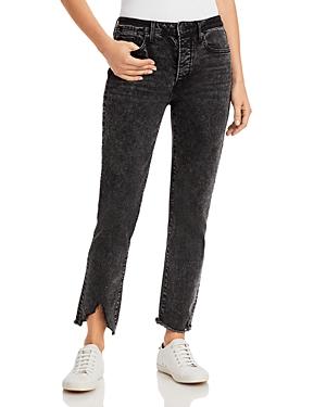 Aqua Meg Straight Leg Jeans In Washed Black - 100% Exclusive