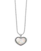 Lagos Sterling Silver Maya Mother Of Pearl Inlay Heart Pendant Necklace, 34