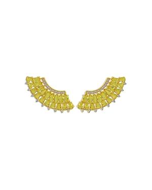 Hueb 18k Yellow Gold Mirage Yellow Sapphire & Diamond Statement Earrings