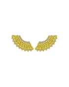 Hueb 18k Yellow Gold Mirage Yellow Sapphire & Diamond Statement Earrings