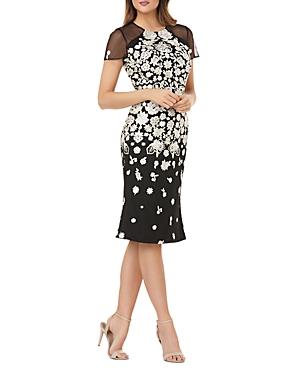Carmen Marc Valvo Infusion Embroidered Cocktail Dress