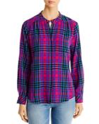 Billy T Banded-collar Plaid Shirt