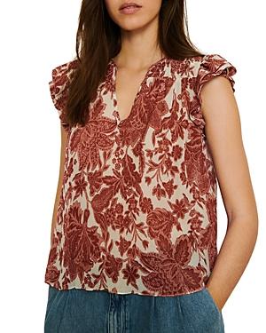Ba & Sh Will Cap Sleeve Floral Top