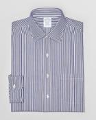 Brooks Brothers Broadcloth Bengal Stripe Non-iron Dress Shirt
