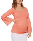 Stowaway Collection Bell Sleeve Maternity Top