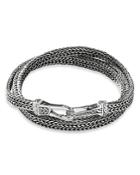 John Hardy Sterling Silver Classic Chain Triple Wrap Woven Link Bracelet