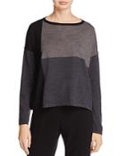 Eileen Fisher Color-block Collection Merino Wool Sweater