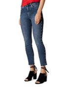Karen Millen Studded Cropped Skinny Jeans In Denim