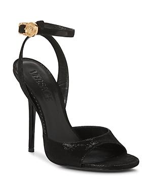 Versace Women's Safety Pin Ankle Strap High Heel Sandals