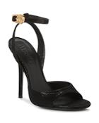 Versace Women's Safety Pin Ankle Strap High Heel Sandals