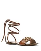 Michael Kors Collection Mica Studded Lace Up Flat Sandals