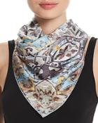 Fraas Distressed Tile Silk Square Scarf