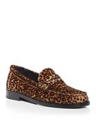 Saint Laurent Women's Le Loafer Calf Hair Penny Loafers