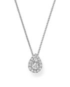 Bloomingdale's Diamond Cluster Teardrop Pendant Necklace In 14k White Gold, .25 Ct. T.w. - 100% Exclusive