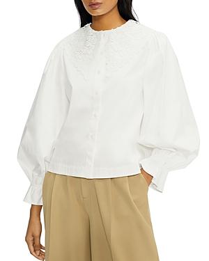 Ted Baker Lace Collar Balloon Sleeve Shirt