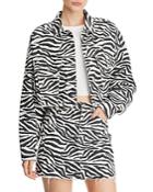 Sunset + Spring Zebra Print Cropped Denim Jacket - 100% Exclusive