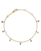 Zoe Chicco 14k Yellow Gold Rainbow Sapphire Adjustable Dangle Bracelet