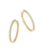 Bloomingdale's Diamond Milgrain Bezel Oval Hoop Earrings In 14k Yellow Gold, 1.0 Ct. T.w. - 100% Exclusive