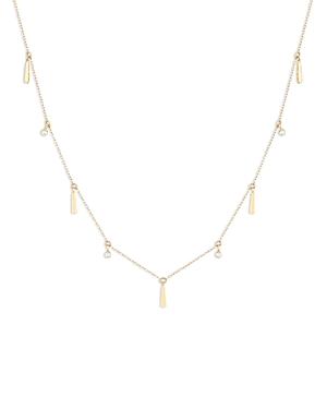 Adina Reyter 14k Yellow Gold Diamond Bezel Dangle Statement Necklace, 15-16