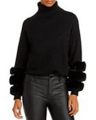 Aqua Faux Fur Sleeve Sweater - 100% Exclusive