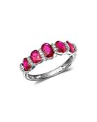 Bloomingdale's Ruby & Diamond Band Ring In 14k White Gold - 100% Exclusive