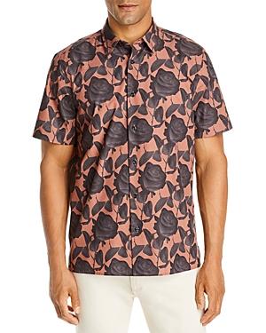 Hugo Ebor Rose Print Short Sleeve Shirt