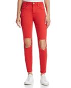 Blanknyc Distressed Skinny Jeans In Better Off Red