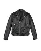 The Kooples Leather Distressed Biker Jacket