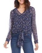 Karen Kane Floral Print Tie Waist Blouse