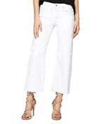 Sanctuary Flare Crop Released Hem Jeans In White