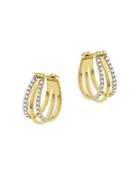 Bloomingdale's Diamond Triple Row Hoop Earrings In 14k Yellow Gold, 0.45 Ct. T.w. - 100% Exclusive