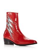 Modern Vice Women's Bolt Patent Leather Stud Embellished Booties