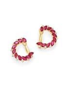 Bloomingdale's Ruby & Diamond Front-to-back Earrings In 14k Yellow Gold - 100% Exclusive