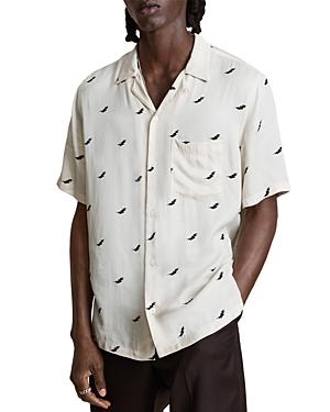 Allsaints Illume Lightning Bolt Print Relaxed Fit Camp Shirt