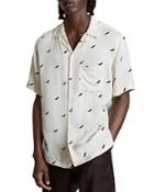 Allsaints Illume Lightning Bolt Print Relaxed Fit Camp Shirt
