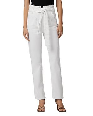 Hudson Remi High Rise Paper Bag Waist Jeans In White