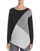 Design History Asymmetric Color Block Sweater