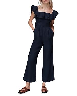 Whistles Tabi Linen Bardot Jumpsuit
