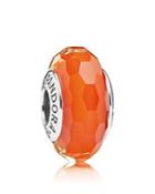 Pandora Charm - Murano Glass & Sterling Silver Fascinating Orange