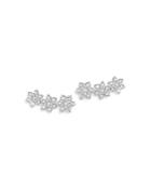Bloomingdale's Diamond Flower Ear Climbers In 14k White Gold, 0.30 Ct. T.w. - 100% Exclusive
