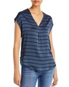 Majestic Filatures Striped V Neck Top