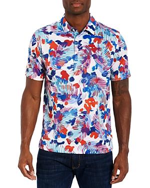 Robert Graham Amplitude Palm Camo Print Classic Fit Performance Polo Shirt