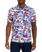 Robert Graham Amplitude Palm Camo Print Classic Fit Performance Polo Shirt