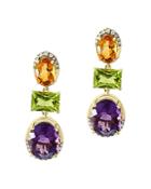 Bloomingdale's Multi Gemstone & Diamond Drop Earrings In 14k Yellow Gold - 100% Exclusive